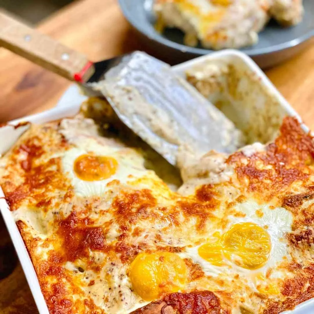 Ham Croque Madame Traybake