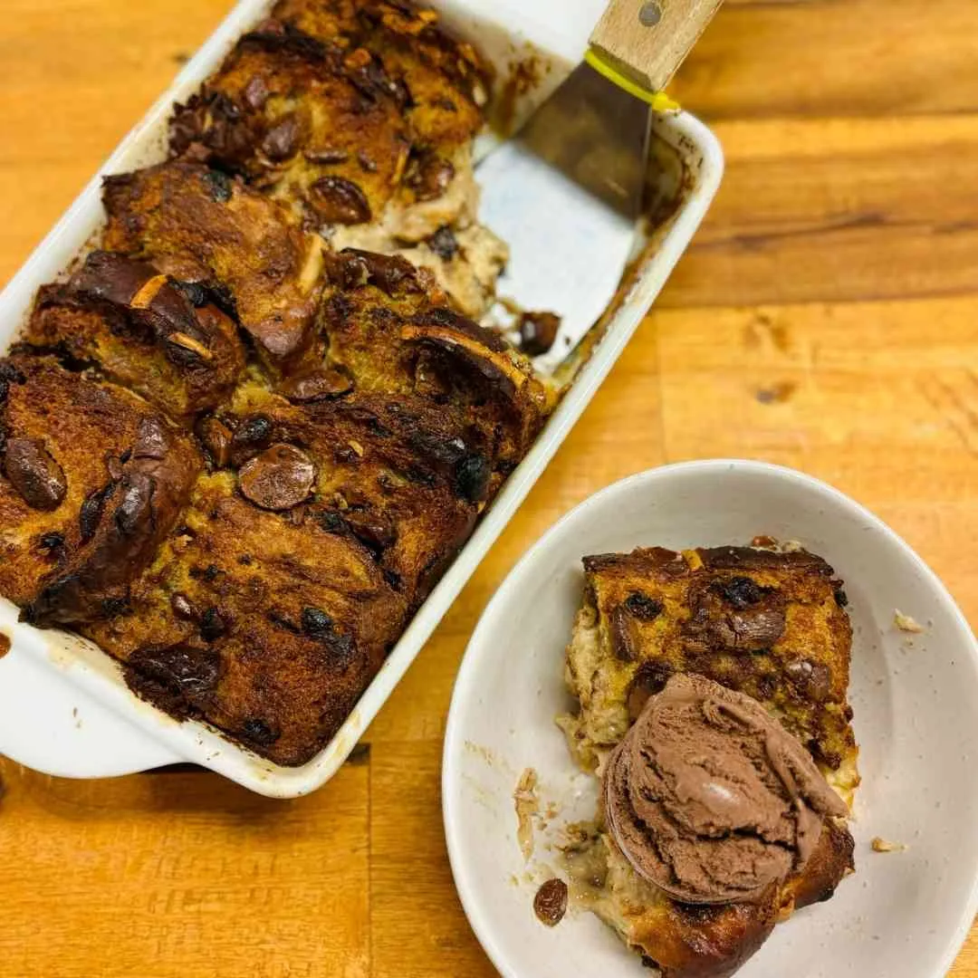 Hot Cross Bun & Butter Pudding